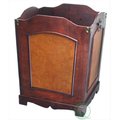 Auric Antique Wooden Waste Can - Bin with Handle AU27861
